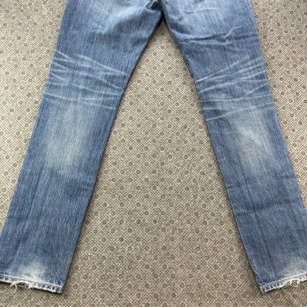 Y2K Abercrombie Fitch Skinny Jeans Mens 30x32 Medium Wash Button Fly Distressed